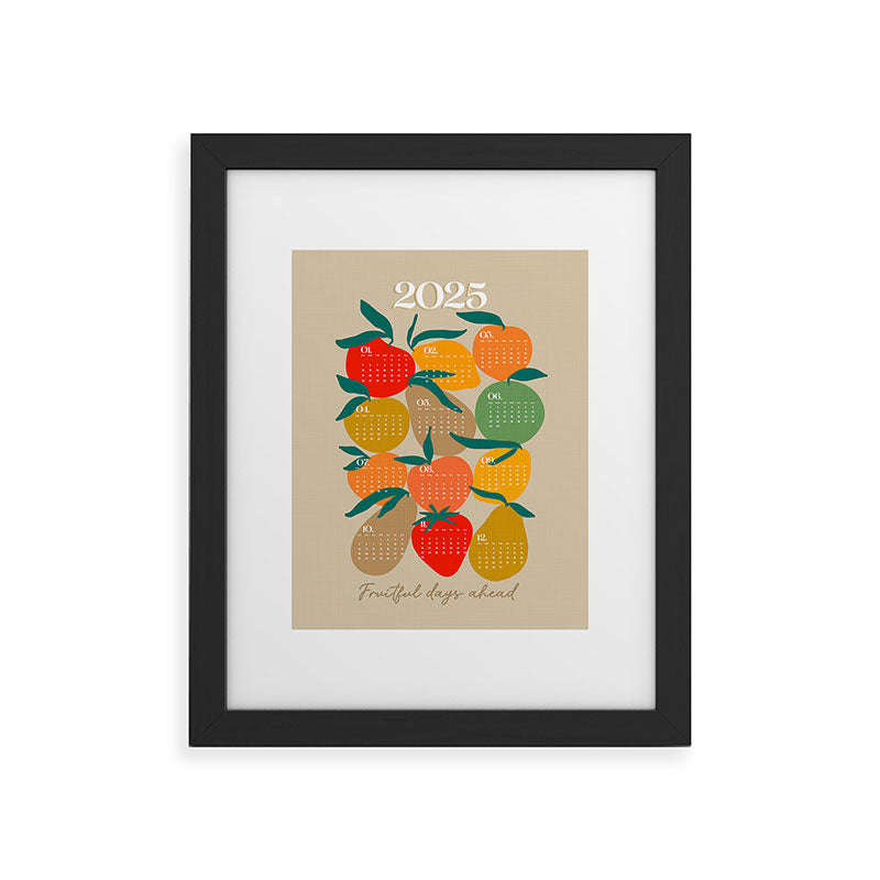 2025 RETRO FRUIT MARKET CALENDAR Framed Art Print