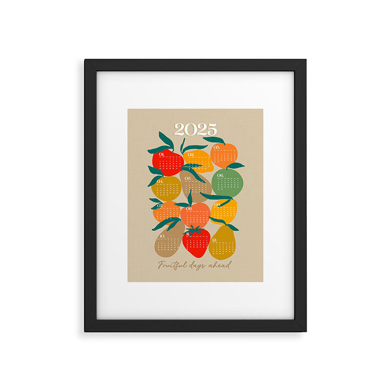 2025 RETRO FRUIT MARKET CALENDAR Framed Art Print