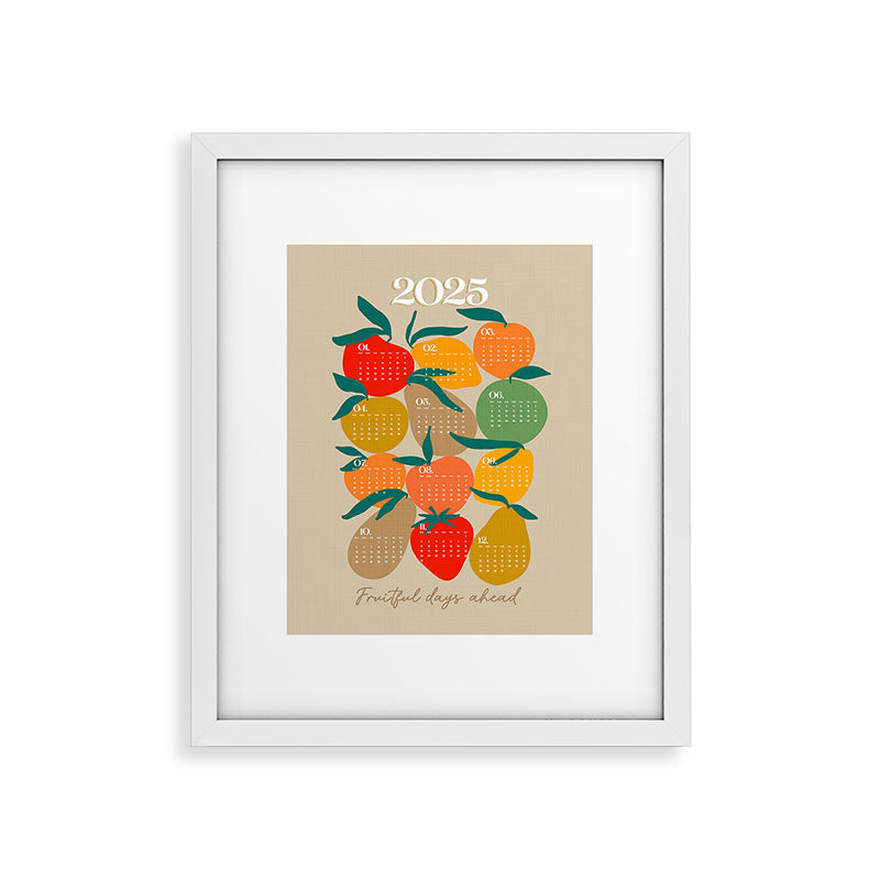 2025 RETRO FRUIT MARKET CALENDAR Framed Art Print