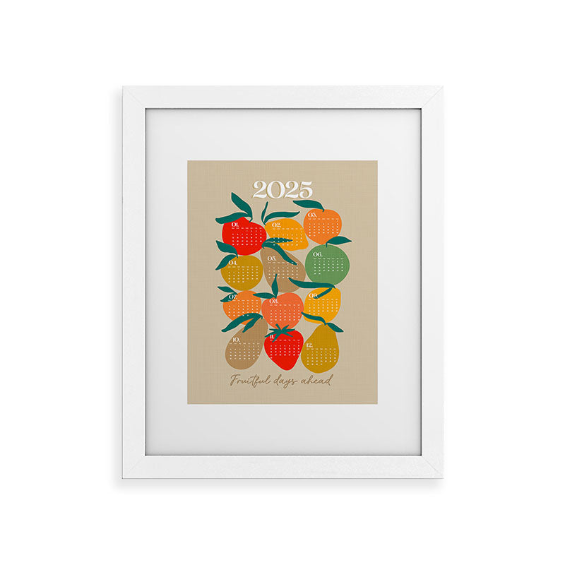 2025 RETRO FRUIT MARKET CALENDAR Framed Art Print