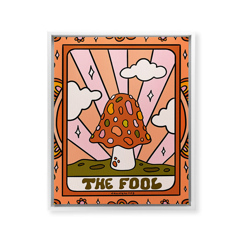 0. The Fool Mushroom Framed Canvas Print