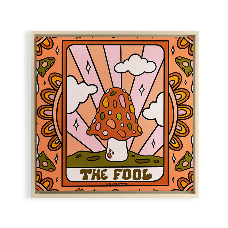 0. The Fool Mushroom Framed Canvas Print