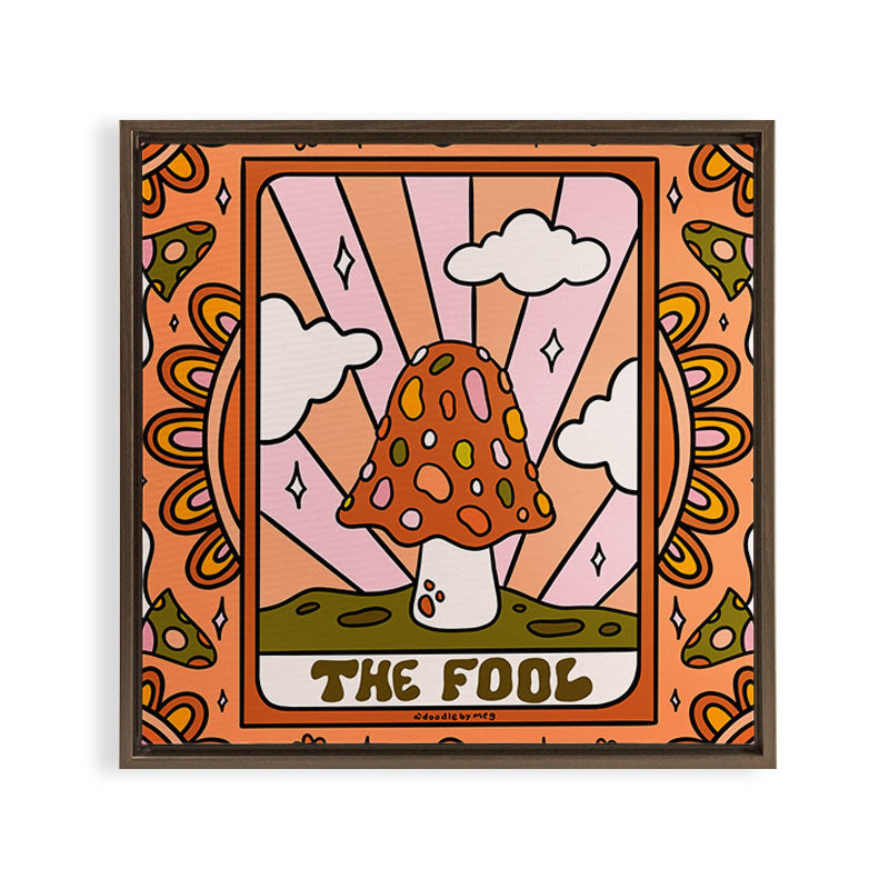 0. The Fool Mushroom Framed Canvas Print