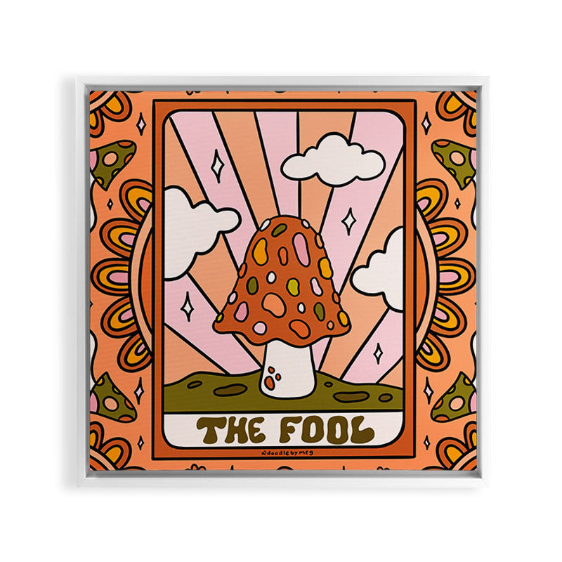 0. The Fool Mushroom Framed Canvas Print
