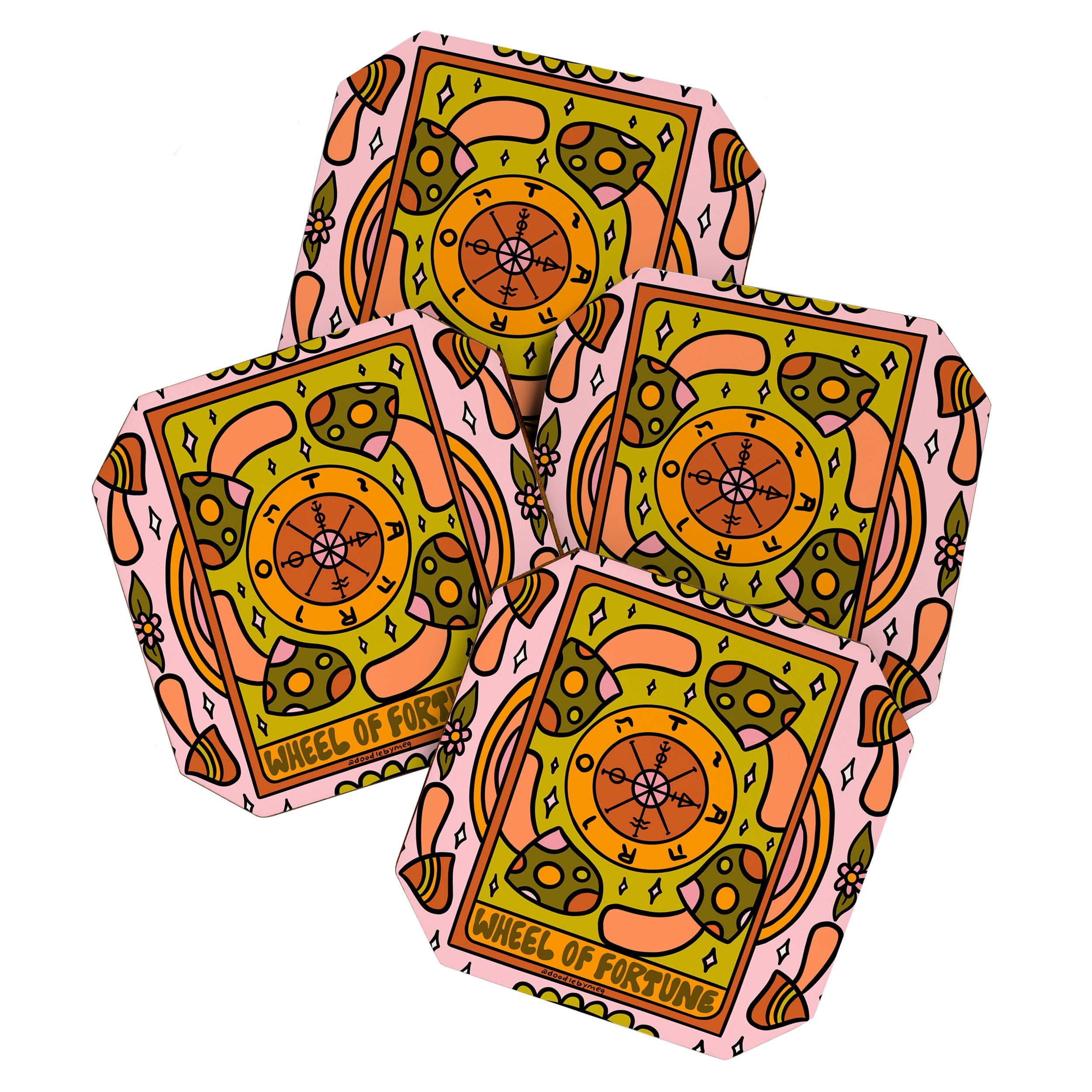 10. Wheel of Fortune Mushroom Coaster