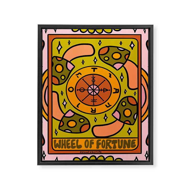 10. Wheel of Fortune Mushroom Framed Canvas Print