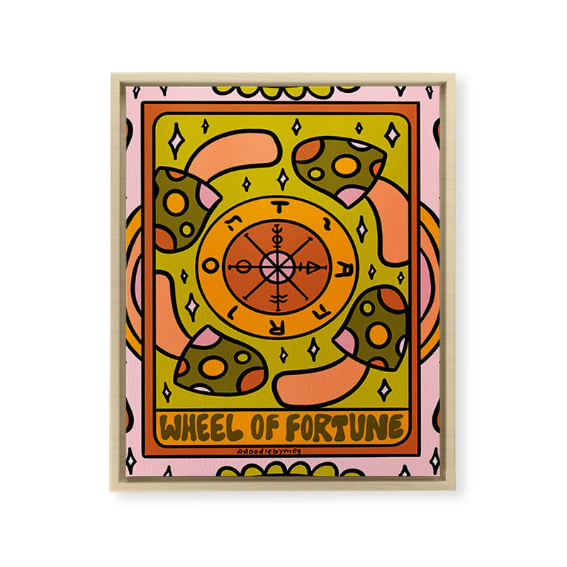 10. Wheel of Fortune Mushroom Framed Canvas Print