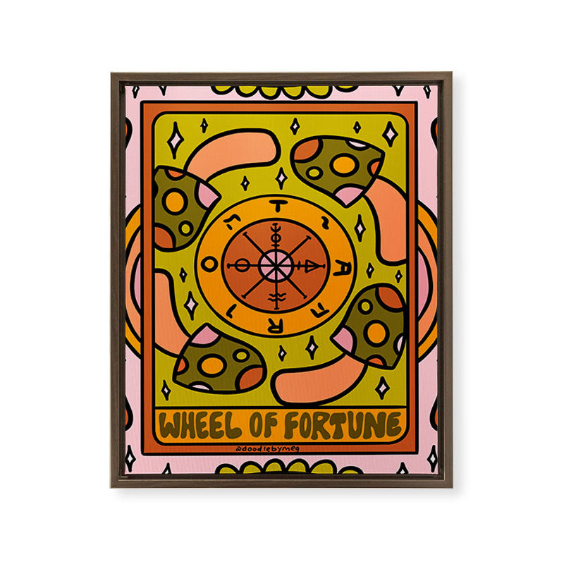 10. Wheel of Fortune Mushroom Framed Canvas Print