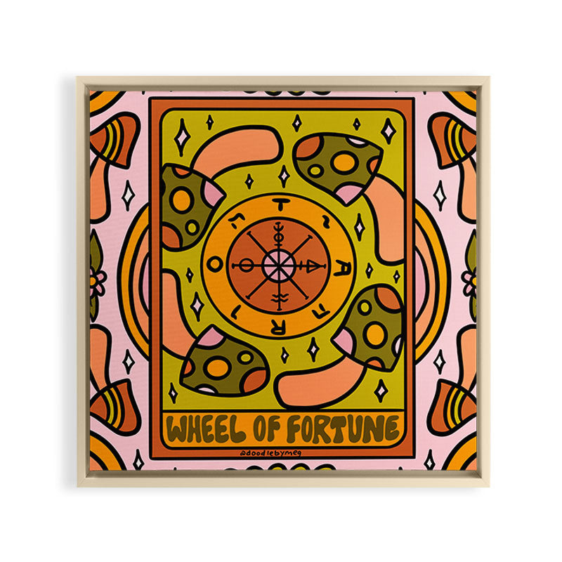 10. Wheel of Fortune Mushroom Framed Canvas Print