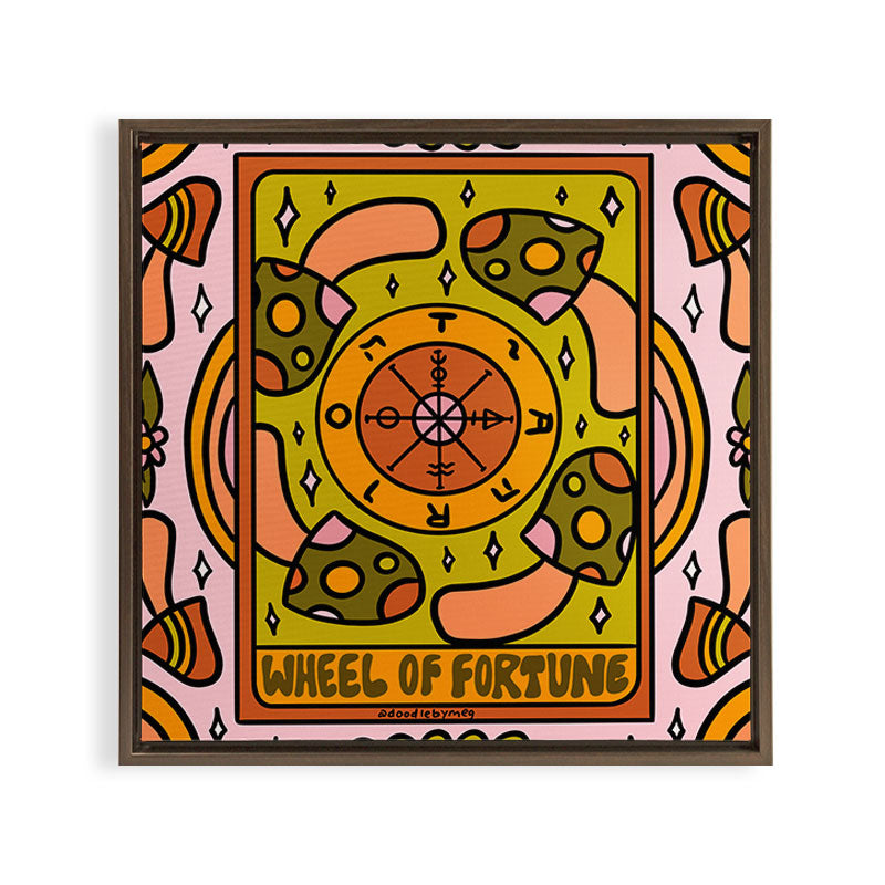 10. Wheel of Fortune Mushroom Framed Canvas Print