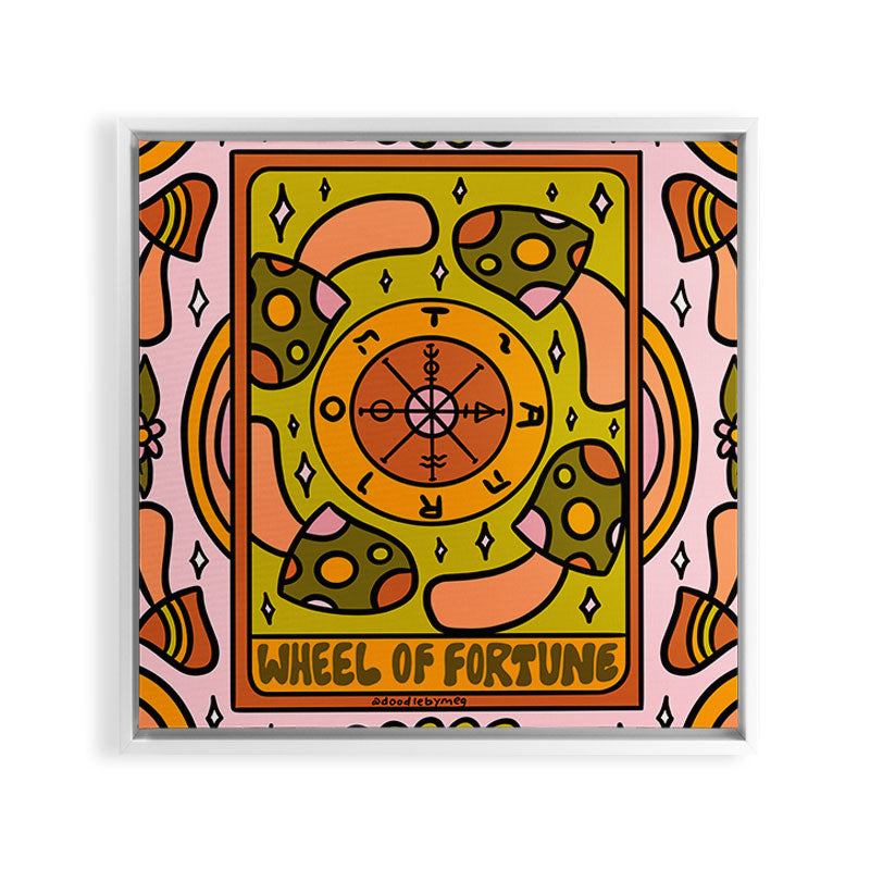 10. Wheel of Fortune Mushroom Framed Canvas Print