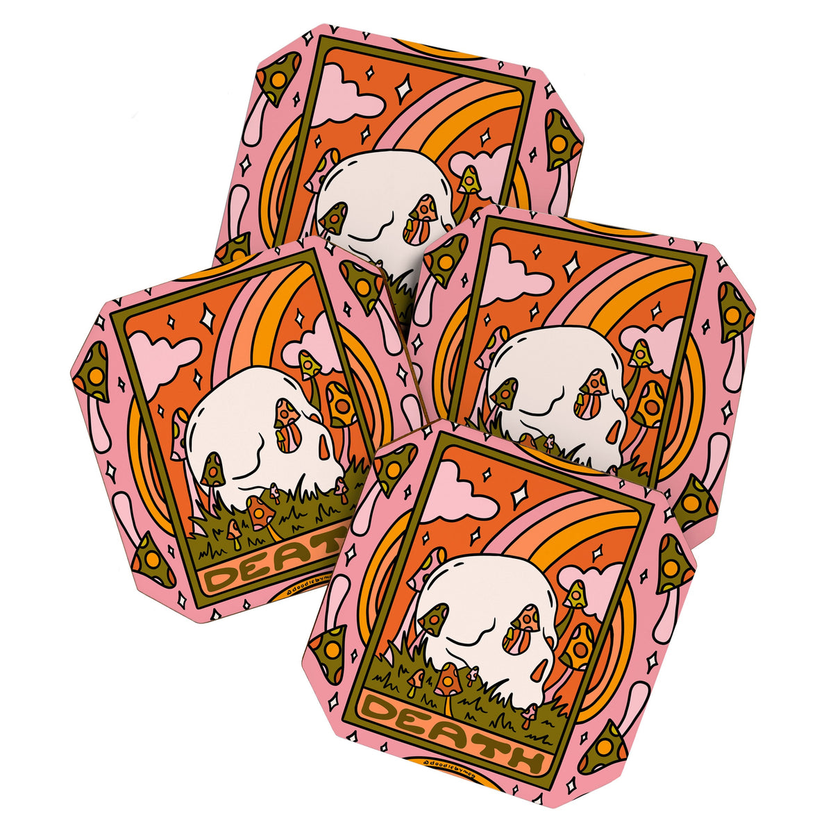 13. Death Tarot Mushroom Coaster