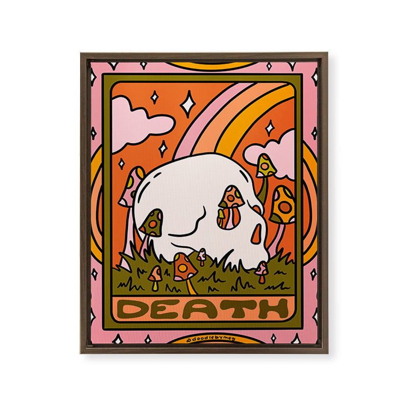13. Death Tarot Mushroom Framed Canvas Print