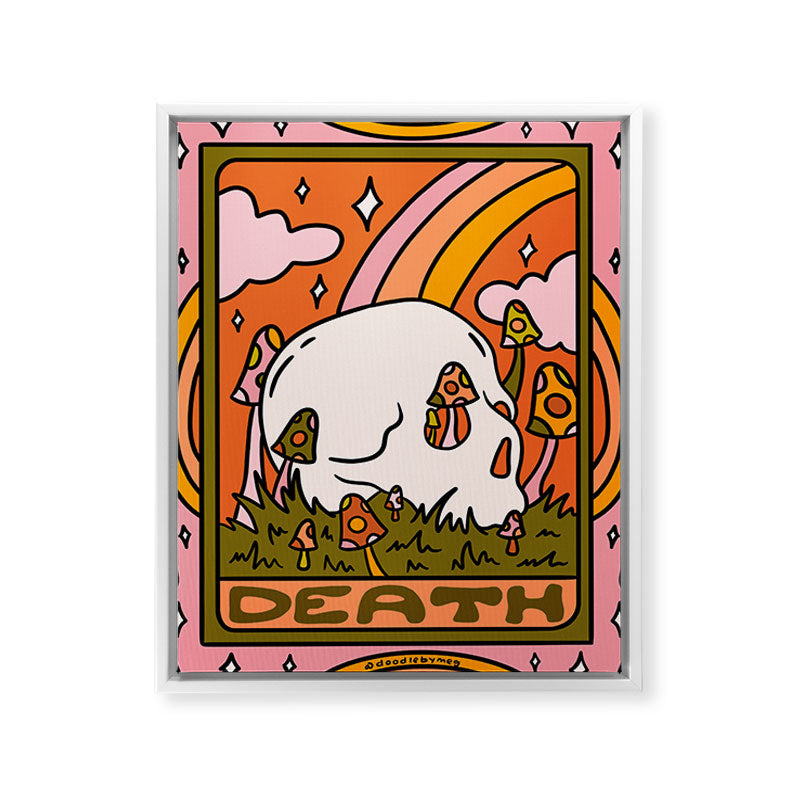 13. Death Tarot Mushroom Framed Canvas Print