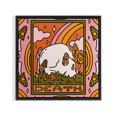 13. Death Tarot Mushroom Framed Canvas Print