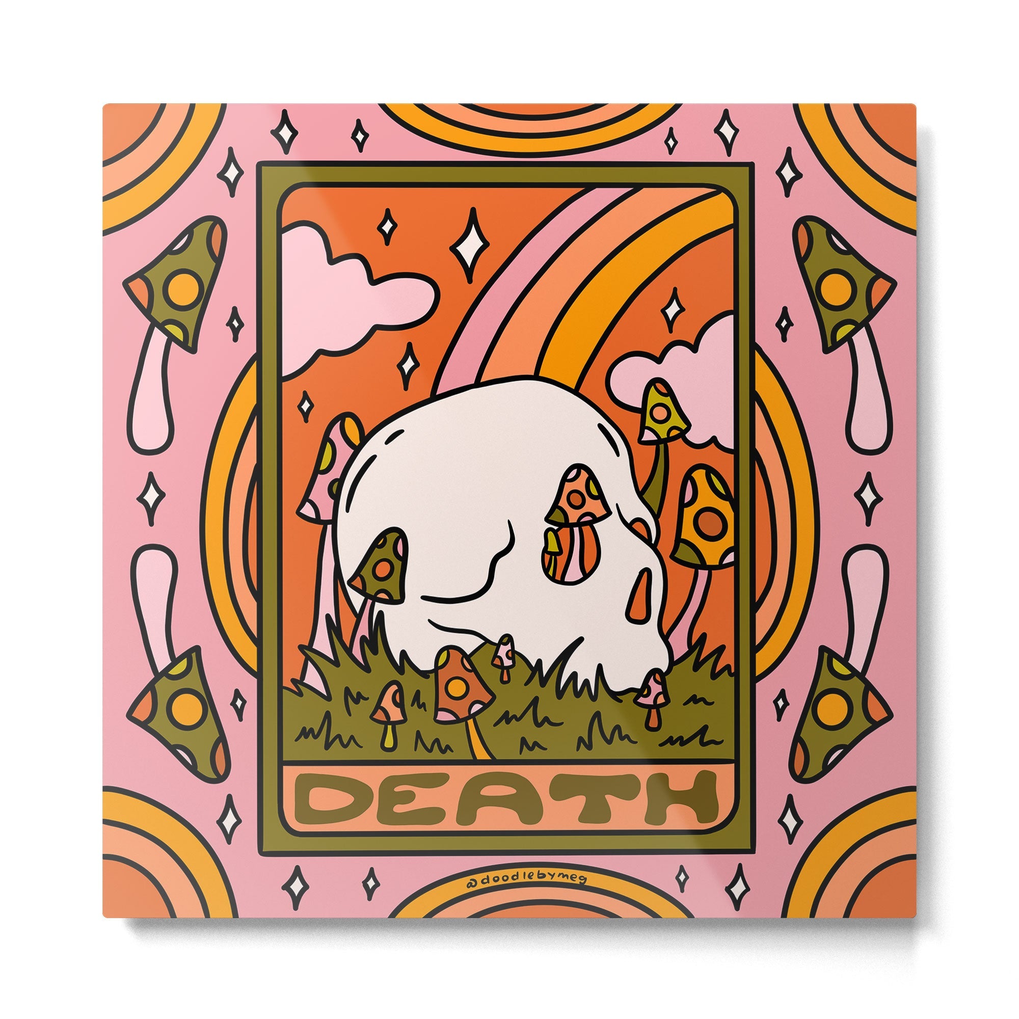 13. Death Tarot Mushroom Metal Print