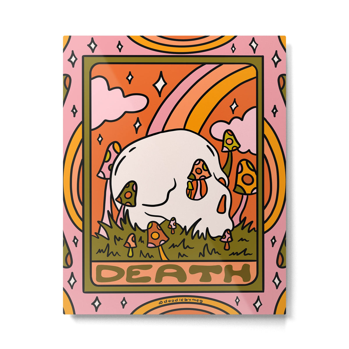 13. Death Tarot Mushroom Metal Print