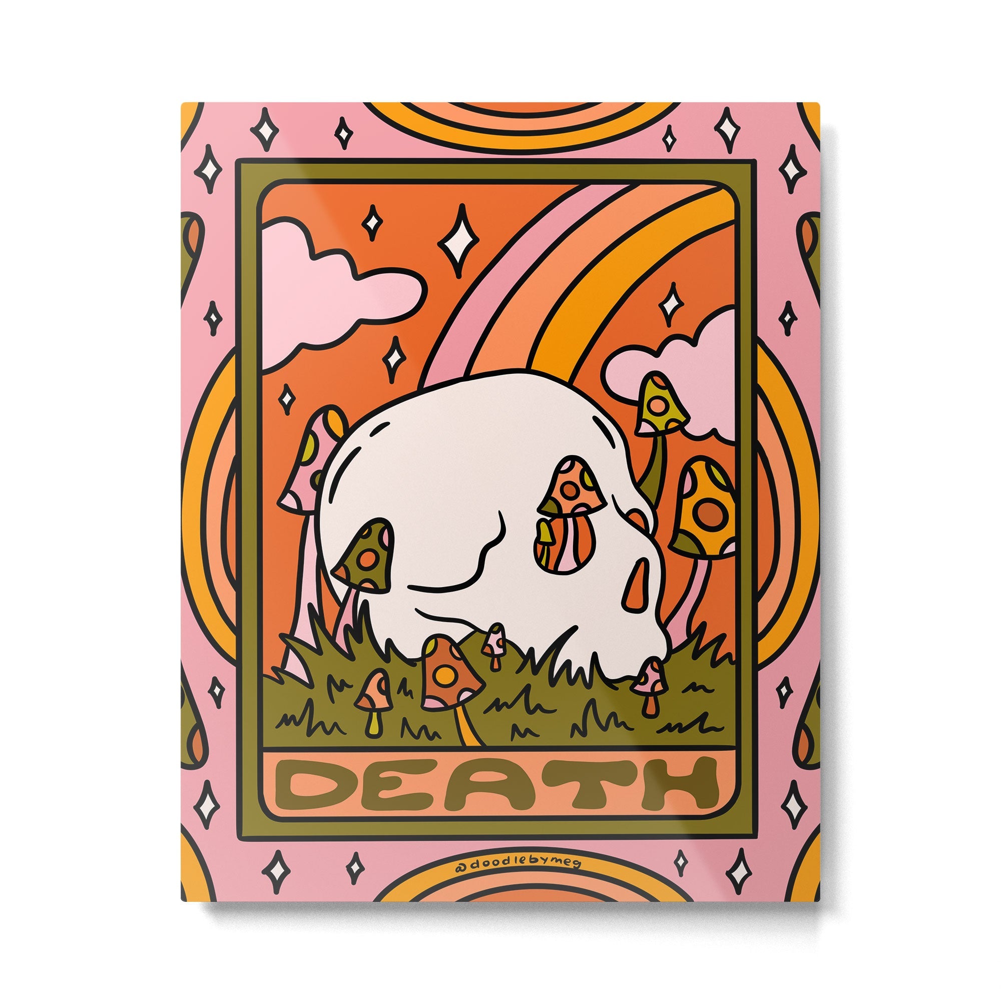 13. Death Tarot Mushroom Metal Print