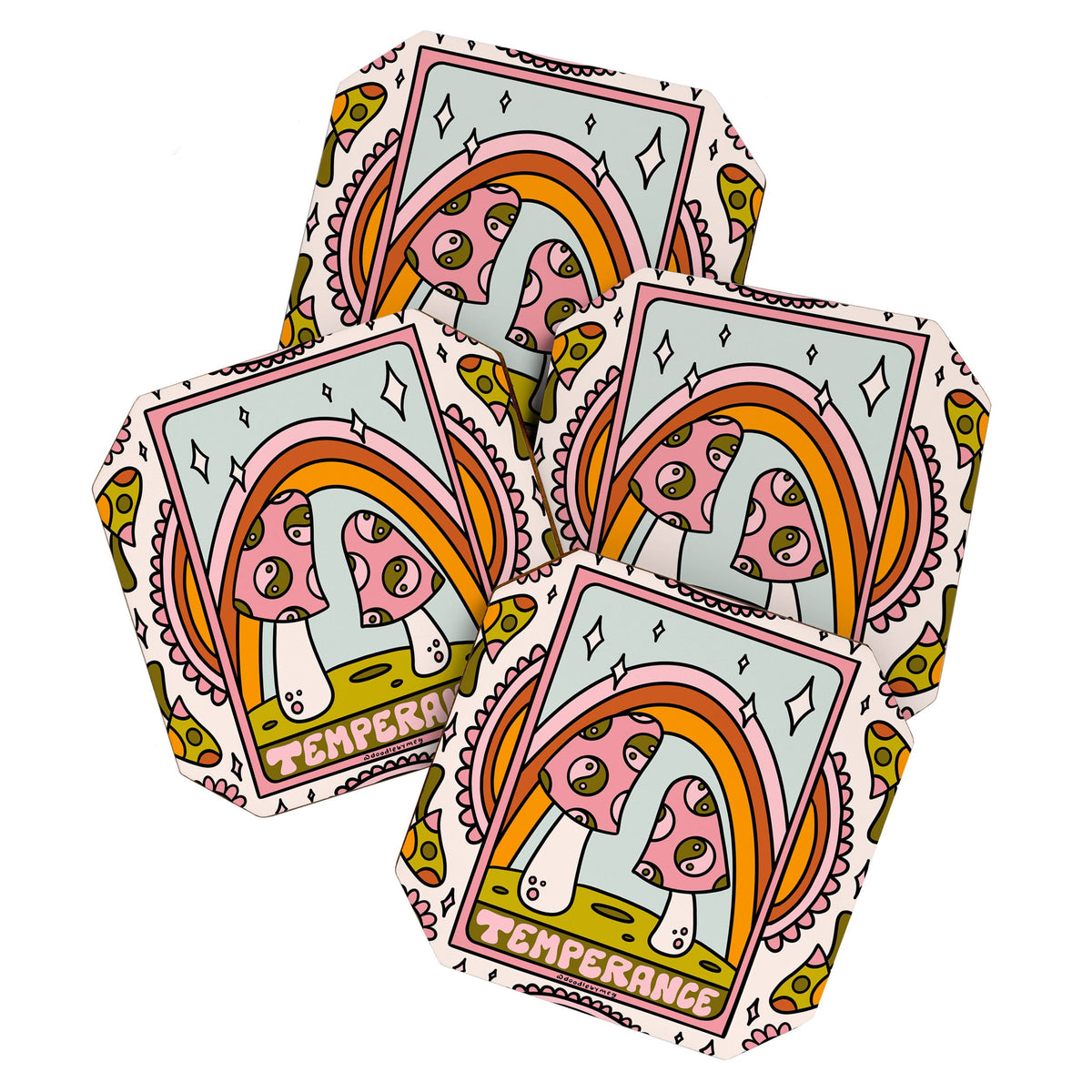 14. Temperance Tarot Mushroom Coaster