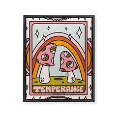 14. Temperance Tarot Mushroom Framed Canvas Print