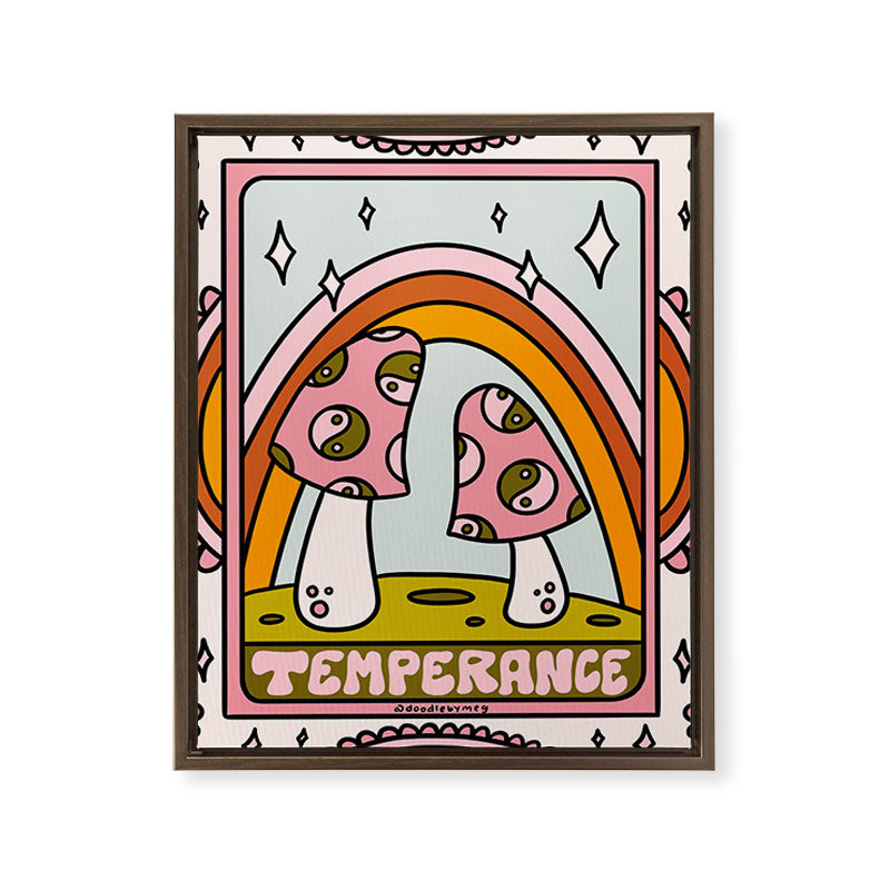 14. Temperance Tarot Mushroom Framed Canvas Print