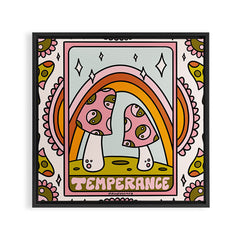 14. Temperance Tarot Mushroom Framed Canvas Print
