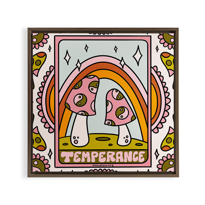 14. Temperance Tarot Mushroom Framed Canvas Print