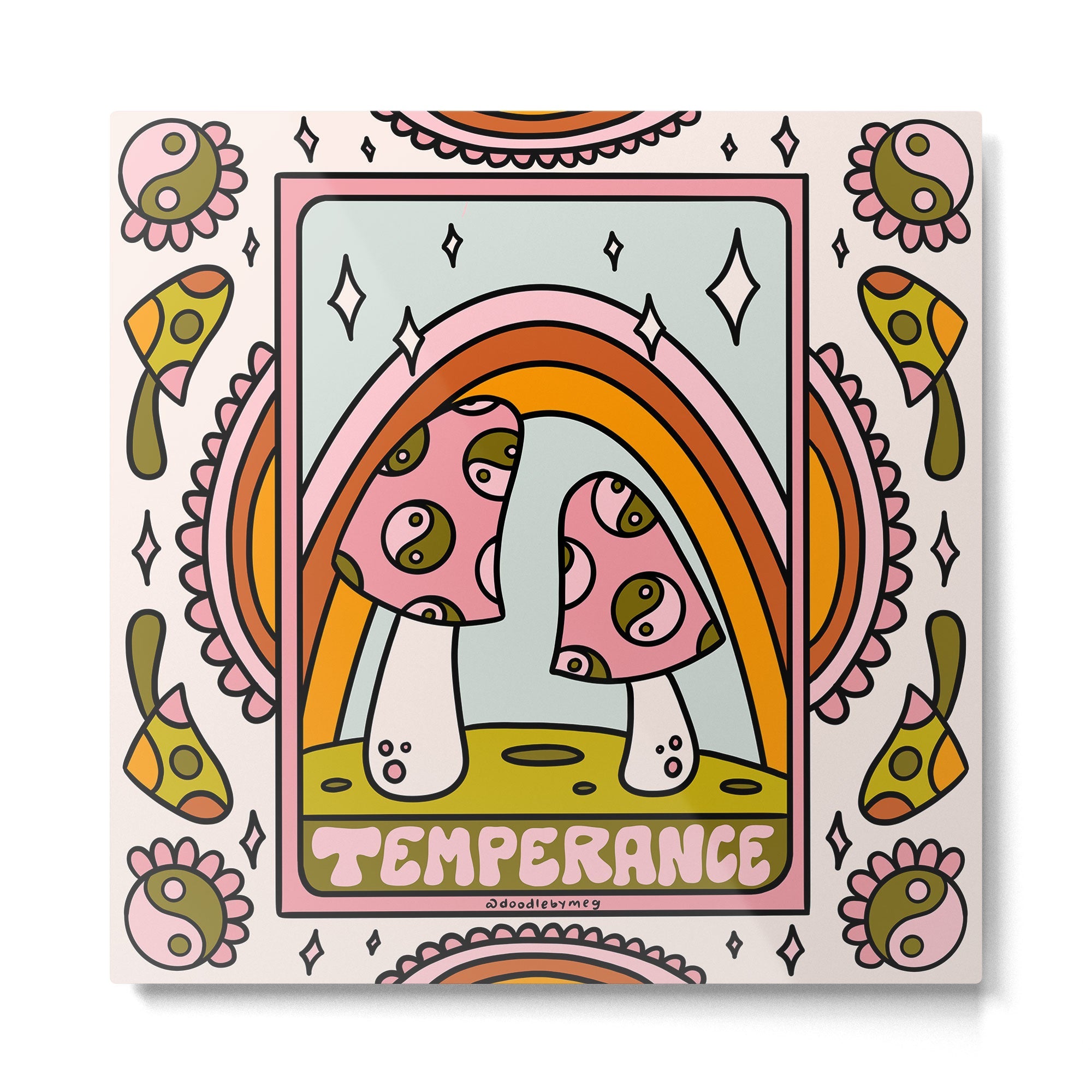 14. Temperance Tarot Mushroom Metal Print