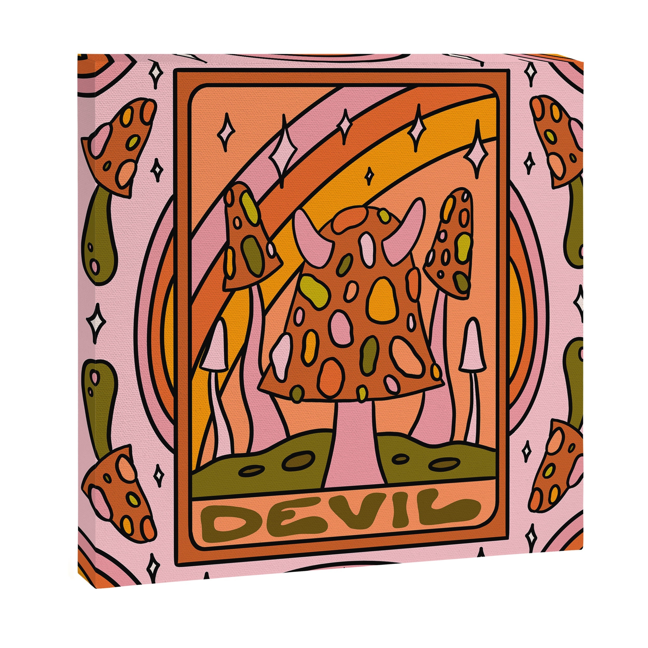 15. Devil Tarot Mushroom Canvas Print
