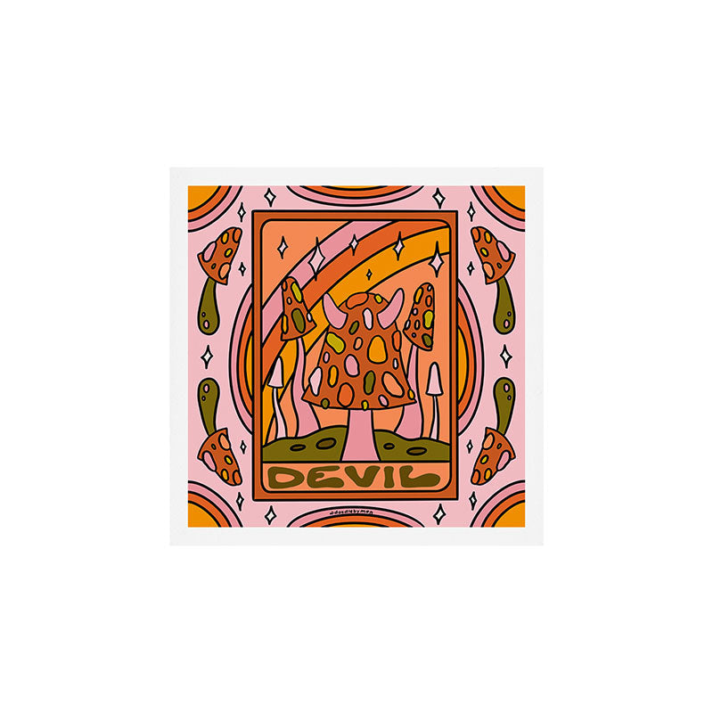 15. Devil Tarot Mushroom Art Print
