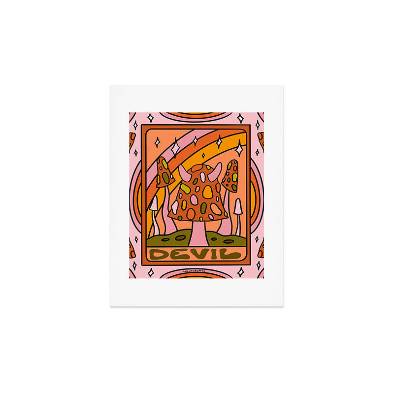 15. Devil Tarot Mushroom Art Print