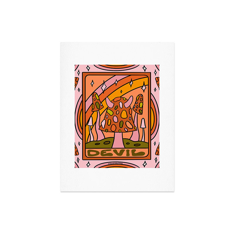 15. Devil Tarot Mushroom Art Print