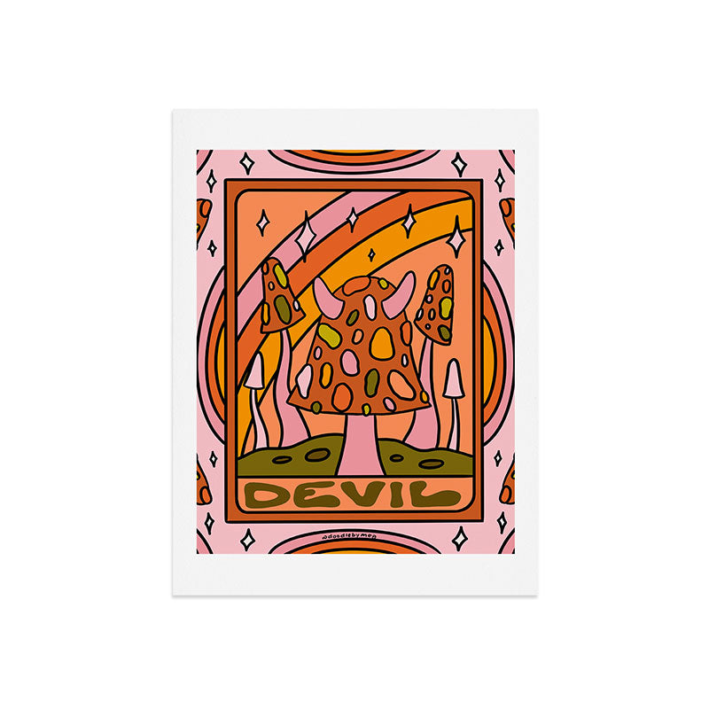 15. Devil Tarot Mushroom Art Print
