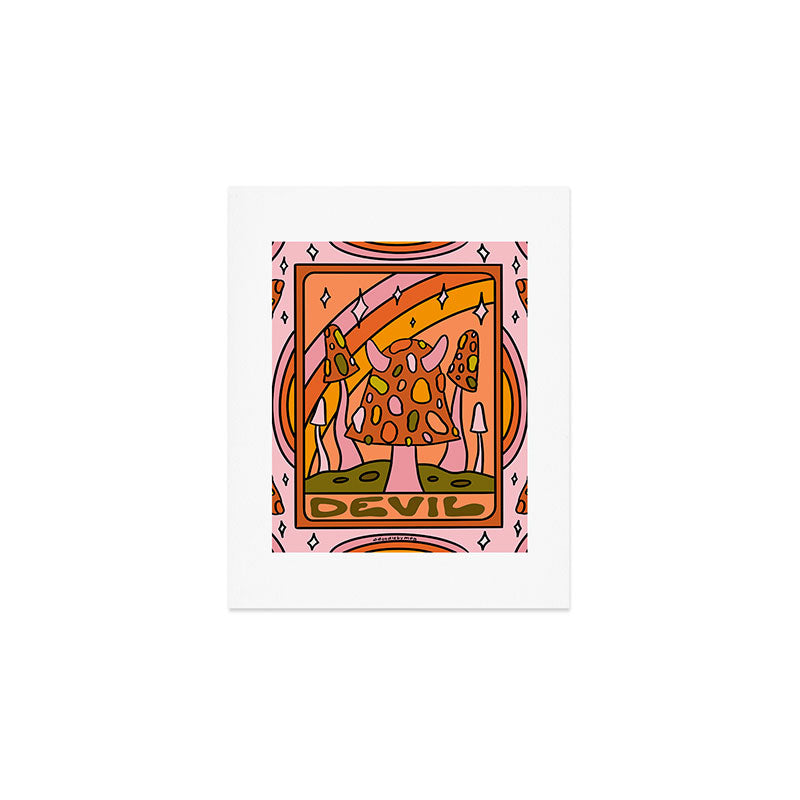 15. Devil Tarot Mushroom Art Print