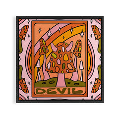 15. Devil Tarot Mushroom Framed Canvas Print