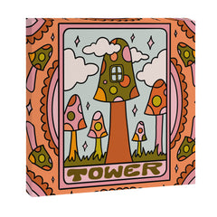 16. Tower Tarot Mushroom Canvas Print