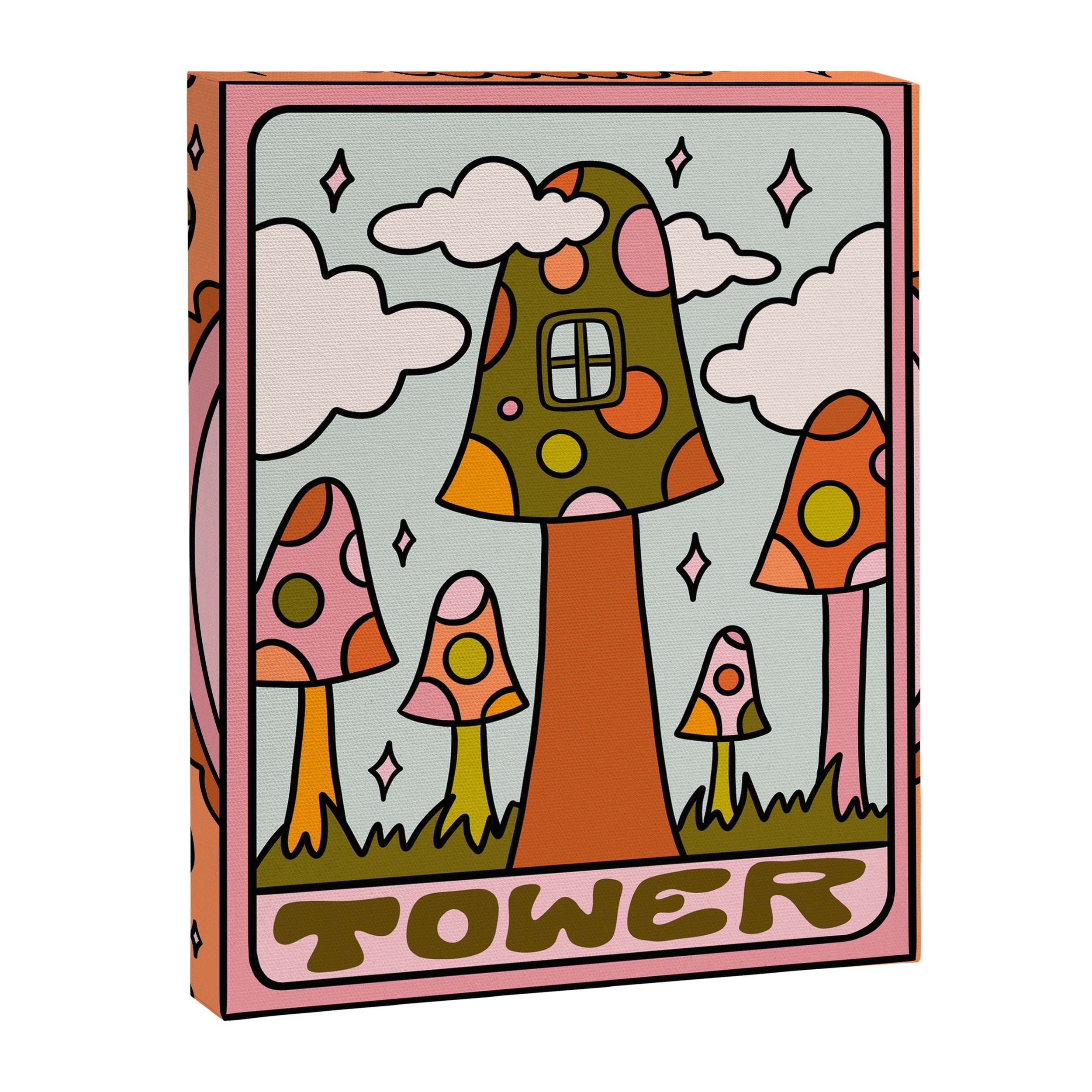 16. Tower Tarot Mushroom Canvas Print