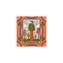 16. Tower Tarot Mushroom Art Print