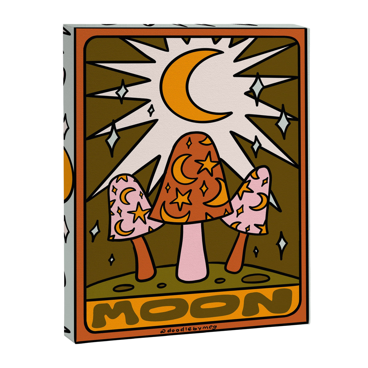 18. Moon Tarot Mushroom Canvas Print