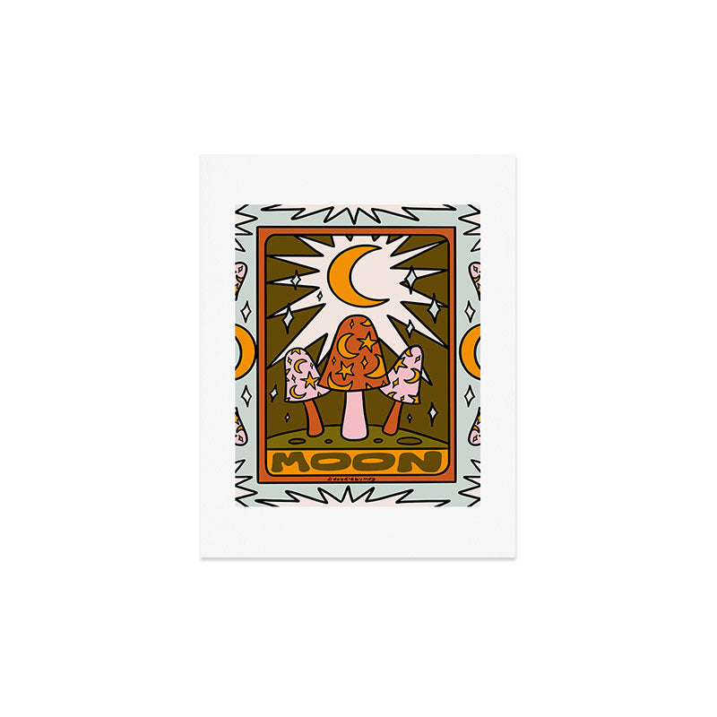 18. Moon Tarot Mushroom Art Print
