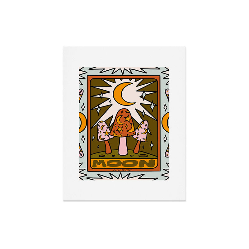 18. Moon Tarot Mushroom Art Print