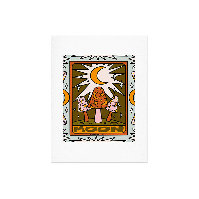 18. Moon Tarot Mushroom Art Print