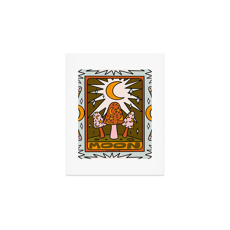 18. Moon Tarot Mushroom Art Print