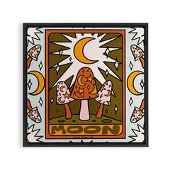 18. Moon Tarot Mushroom Framed Canvas Print