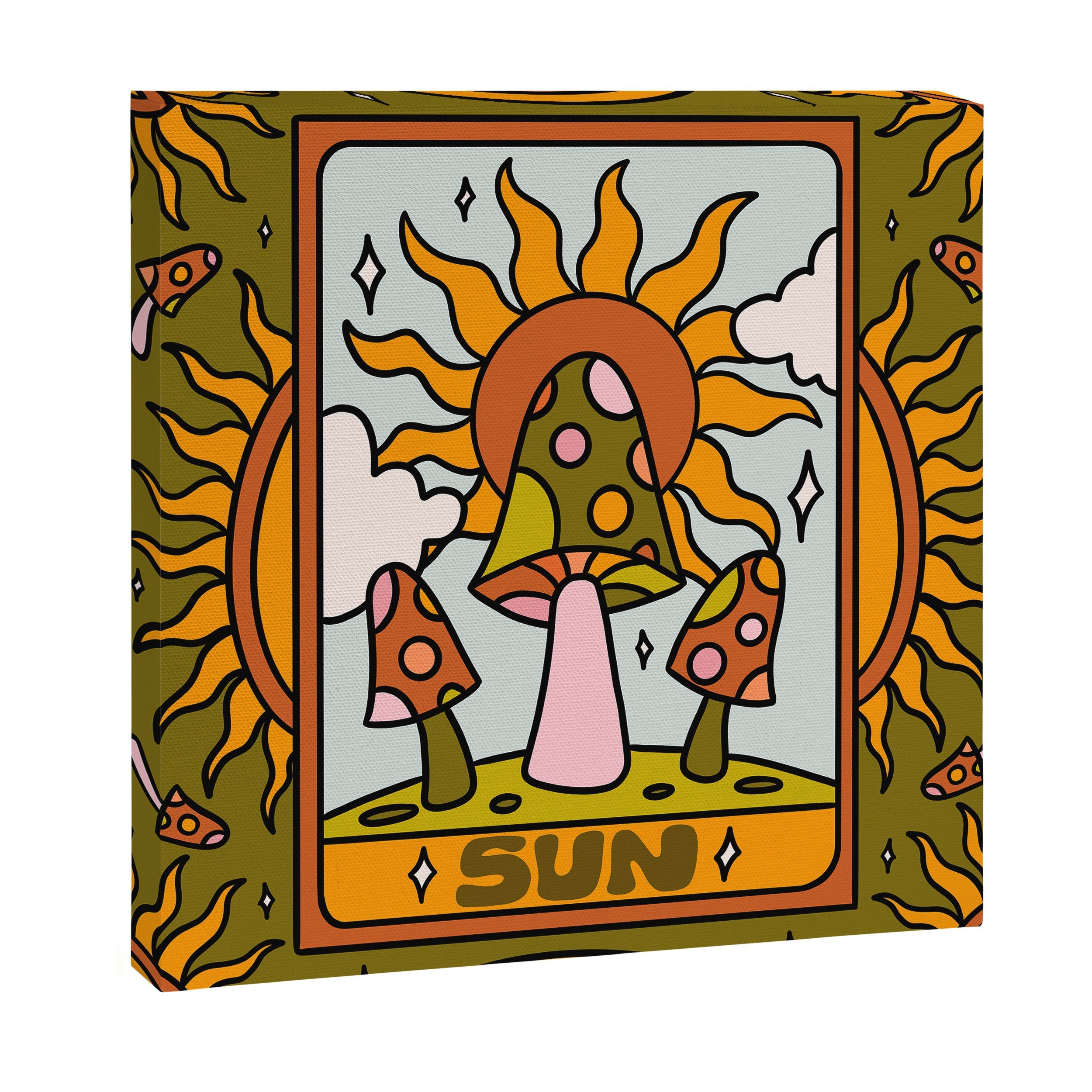 19. Sun Tarot Mushroom Canvas Print