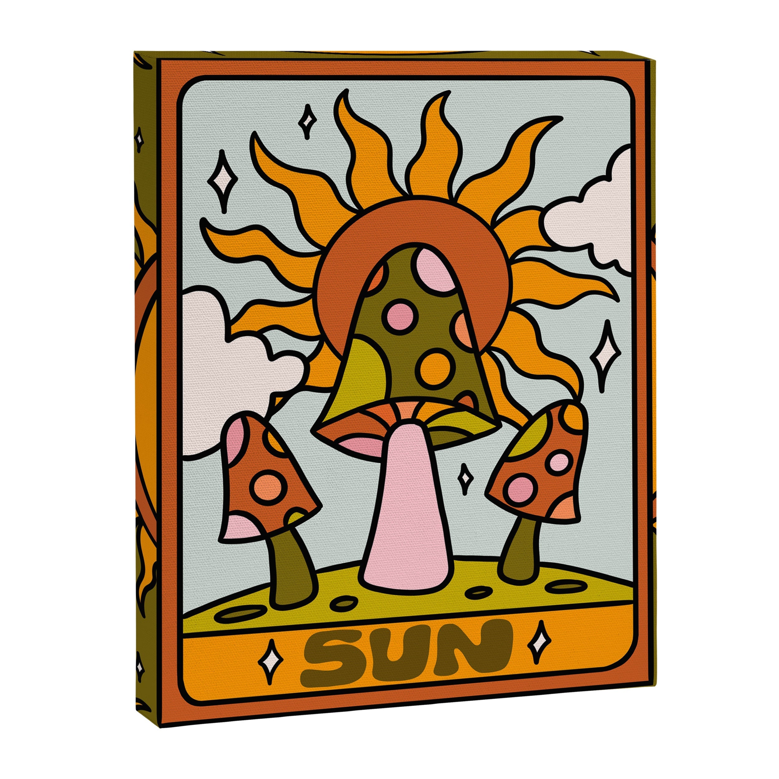 19. Sun Tarot Mushroom Canvas Print