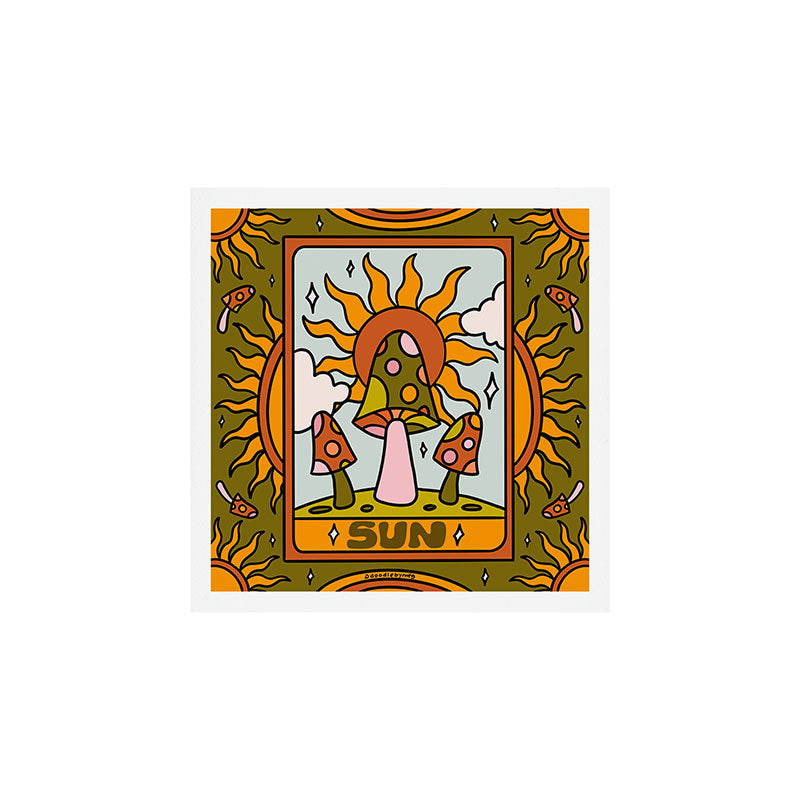 19. Sun Tarot Mushroom Art Print