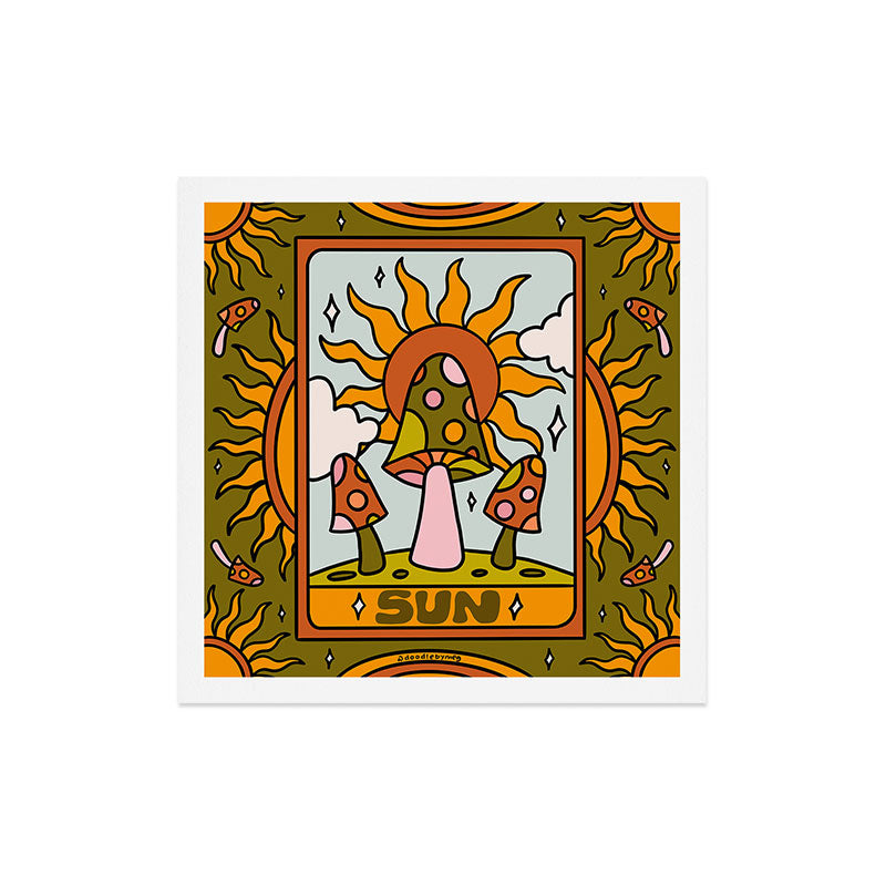 19. Sun Tarot Mushroom Art Print