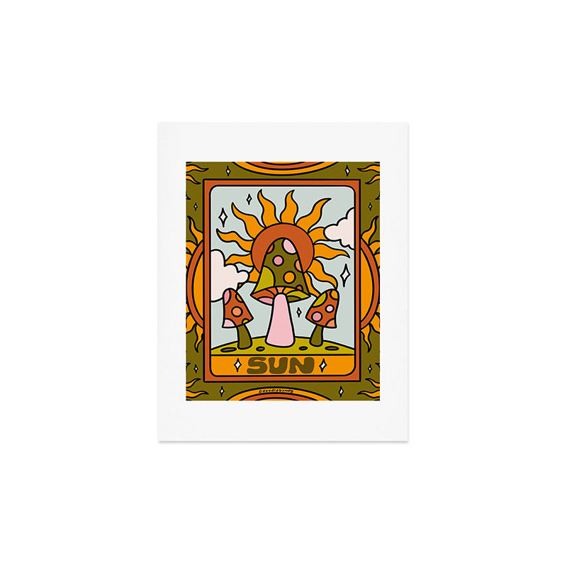 19. Sun Tarot Mushroom Art Print