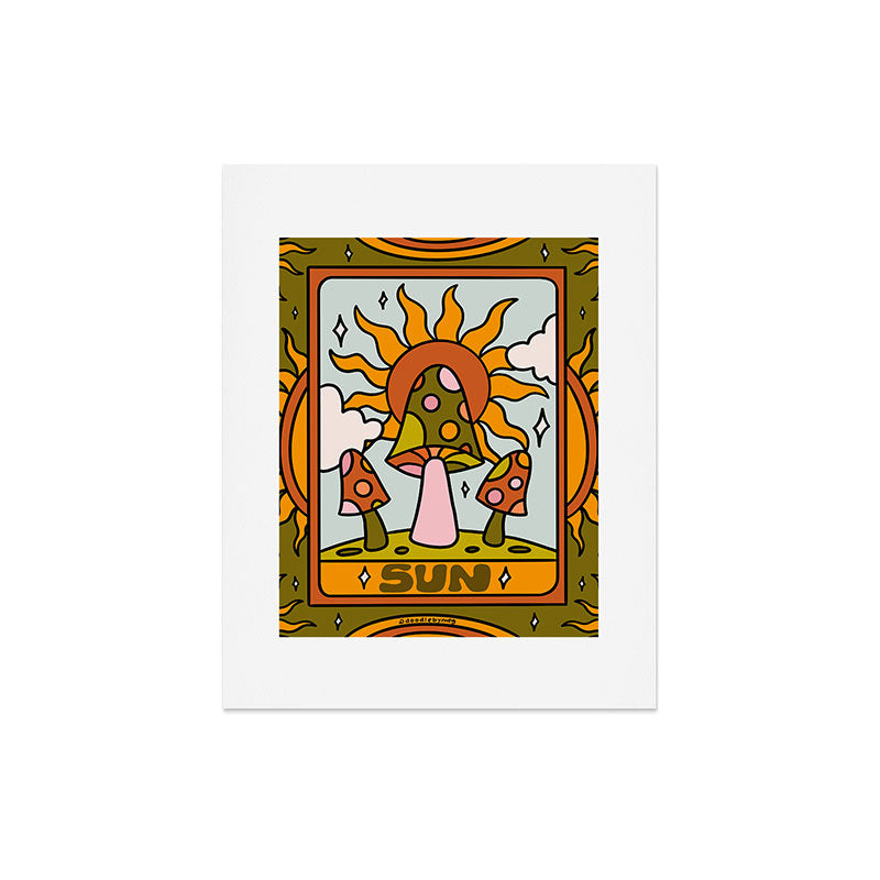 19. Sun Tarot Mushroom Art Print